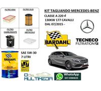 TAGLIANDO FILTRI + OLIO BARDAHL XTA 5W-30 MERCEDES CLASSE A 220 d 130KW 177CV
