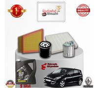 KIT TAGLIANDO 4 FILTRI RENAULT CAPTUR CLIO IV 1.5 DCI + OLIO ELF FE 5W30 5 LITRI