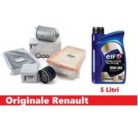 Tagliando Filtri Originale per Renault Megane III Grandtour 1.5 DCi + 5 Olio ELF