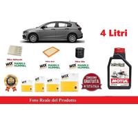 Tagliando Filtri per Fiat Tipo 1.4 GPL 88 Kw 120 Hp + 4 Litri Olio GAS Motul