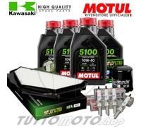 Tagliando KAWASAKI ZX-10R Ninja ABS 2017 2018 2019 Kit Motul 5100 Filtri Candele