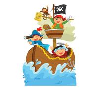 Tagliando Mini In Cartone Avventura Pirata / Standee / Standup - JOLLY ROGER