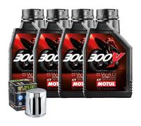 Tagliando Olio Motul 300V 5W40 Per Harley Davidson FLHRSE5 CVO Road King2013