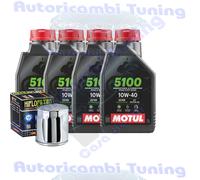 Tagliando Olio Motul 5100 10W40 Per Harley Davidson FLHRSE5 CVO Road King 2013