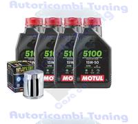 Tagliando Olio Motul 5100 15W50 Per Harley Davidson FLSTF Fat Boy EFI2003>2017
