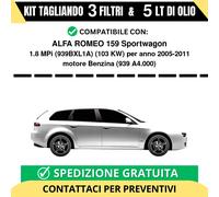 Tagliando per ALFA ROMEO 159 Sportwagon 1.8 MPi (939BXL1A) 103 kw Benzina 200...