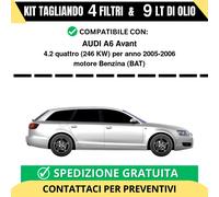 Tagliando per AUDI A6 Avant 4.2 quattro 246 kw Benzina 2005-2006 - 9 Lt di ol...