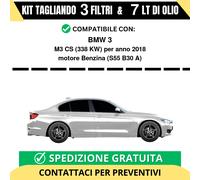 Tagliando per BMW 3 M3 CS 338 kw Benzina 2018 - 7 Lt di olio + 3 Filtri