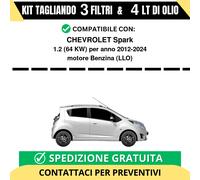 Tagliando per CHEVROLET Spark 1.2 64 kw Benzina 2012-2024 - 4 Lt di olio + 3 ...