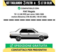 Tagliando per FIAT Regata 70 1.3 48 kw Benzina 1983-1989 - 5 Lt di olio + 3 F...