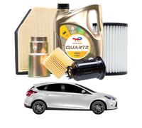 Tagliando per FORD Focus III 1.0 EcoBoost 74 kw - 5 Lt di TOTAL + 3 Filtri anno 2012-2017