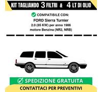 Tagliando per FORD Sierra Turnier 2.0 85 kw Benzina 1986 - 4 Lt di olio + 3 F...