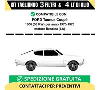 Tagliando per FORD Taunus Coupé 1600 53 kw Benzina 1970-1976 - 4 Lt di olio +...