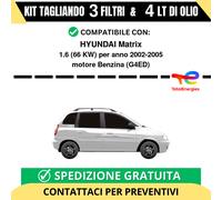 Tagliando per HYUNDAI Matrix 1.6 66 kw - 4 Lt di TOTAL + 3 Filtri anno 2002-2005