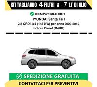Tagliando per HYUNDAI Santa Fé II 2.2 CRDi 4x4 145 kw Diesel 2009-2012 - 7 Lt...