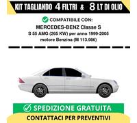 Tagliando per MERCEDES-BENZ Classe S S 55 AMG 265 kw Benzina 1999-2005 - 8 Lt...