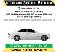 Tagliando per MERCEDES-BENZ Classe S S 55 AMG Kompressor 368 kw Benzina 2002-...