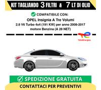 Tagliando per OPEL Insignia A Tre Volumi 2.8 V6 Turbo 4x4 191 kw - 7 Lt di TO...