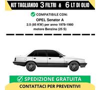 Tagliando per OPEL Senator A 2.5 85 kw Benzina 1978-1980 - 6 Lt di olio + 3 F...