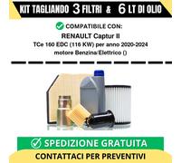 Tagliando per RENAULT Captur II TCe 160 EDC 116 kw Benzina/Elettrico 2020-202...
