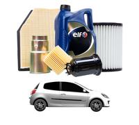 Tagliando per RENAULT Clio III 1.2 16V 55 kw - 4 Lt di ELF + 4 Filtri anno 2005<>2014