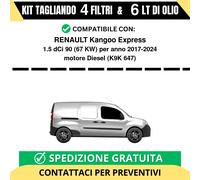 Tagliando per RENAULT Kangoo Express 1.5 dCi 90 67 kw Diesel 2017-2024 - 6 Lt...