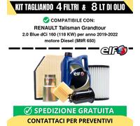 Tagliando per RENAULT Talisman Grandtour 2.0 Blue dCi 160 118 kw - 8 Lt di EL...
