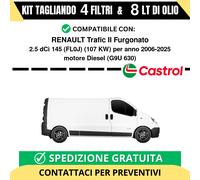 Tagliando per RENAULT Trafic II Furgonato 2.5 dCi 145 107 kw - 8 Lt di Castro...