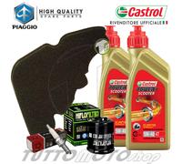 Tagliando PIAGGIO Liberty 125 2001-2009 / Kit Olio Castrol 5W40 Filtri Candela