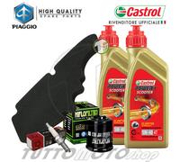 Tagliando PIAGGIO Liberty 125 2V 2010 2011 2012 Kit Olio Castrol Filtri Candela