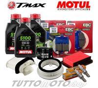 Tagliando YAMAHA T-MAX 500 2008-2012 Olio Motul 5100 + Pastiglie Candele Filtri