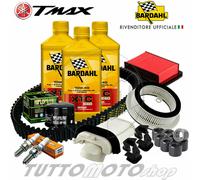 Tagliando YAMAHA TMAX 500 2008-2012 Olio Bardahl + Filtri Cinghia Rulli Candele