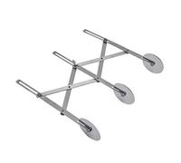 Tagliapasta a 3 Ruote, Tagliapizza Inossidabile, Tagliapizza Espandibile Coltello da Pasticceria Multitondo Taglierina da Forno Rullo Taglierina Per Biscotti Divisore(Argento)