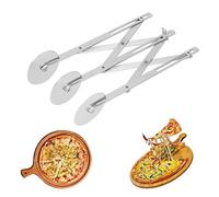 Tagliapasta a 3 Ruote, Tagliapizza Regolabile in Acciaio Inossidabile con Manico, Affettatrice per Pizza Espandibile Rotelle Divisore per Pasta(3 Ruote)