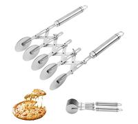 Tagliapasta a 5 Ruote, Rotella Tagliapizza Regolabile, Espandibile Rotella Tagliapasta, Larghezza Regolabile, Acciaio Inossidabile per Alimenti per la Cottura in Cucina, Biscotti, Torte, Brownie