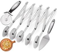 Tagliapasta a 5 Ruote, Tagliapizza Regolabile In Acciaio Inossidabile Rotelle Tagliapizza Divisore Per Pasta a 5 Ruote Rotella Tagliapizza Set per Cucina, Ristorante, Cottura