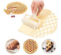 Tagliapasta a griglia, rullo di plastica in plastica,Strumento di cottura in plastica bianca, Pie Pizza Pastry, Blocco cesoie fai da te