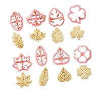 Tagliapasta botanici - Set da 8 pezzi con motivi a foglia, pressa per fondente a tuffo, goffratori a forma floreale, strumenti per cottura in metallo | artigianali creativi per la pasticceria S