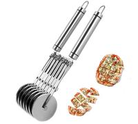 Tagliapasta,Pasticceria a 7 Ruot, Rotelle Tagliapizza in Acciaio Inox, Espandibile, Per Pizza, Coltello da Pasticceria Torta Multi-Rotondo(7 wheel)