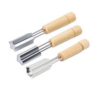 Tagliapasta per biscotti e frutta - legno + acciaio inossidabile 16 x 2,3 cm 47 g 3 pezzi | Set di taglio di biscotti alle verdure con manico in legno - Mini forme di taglierina per biscotti | Cottura