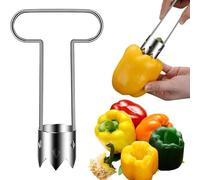 Tagliapasta per peperoni rossi, in acciaio inox, per frutta e verdura, strumento per rimuovere i semi di pepe, per frutta e verdura, gadget da cucina