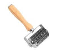 Tagliapasta per pizza in acciaio , con manico in legno e fondo per | Taglierina a rullo da pasticceria come utensile da taglio per ristoranti, caffè e cuocere biscotti per fare panetteria a casa
