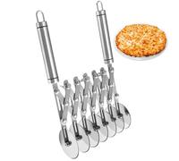 Tagliapasta regolabile a 7 ruote, rullo per pizza in acciaio inox, utensile da taglio pieghevole a reticolo per torte