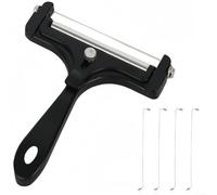 Tagliapasta regolabile con 4 fili, in lega di alluminio, strumento da cucina per burro e formaggio, design compatto per l'uso quotidiano (nero)