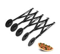 Tagliapasta Tagliapizza Inossidabile, Tagliapizza Espandibile, Tagliapasta Multiuso Rotondo per Biscotti e Coltello da Pasticceria con Manico ergonomico (5 rulli 11 cm)