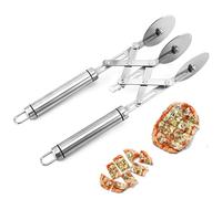 Tagliapasta, Tagliapizza Regolabile, Rotelline in Acciaio Inox, 3 Rotelline da Taglio, Coltello Pizza Tondo, Coltello Pasticceria Torta Multi-Rotondo (3 wheel)
