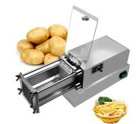 Tagliapatate Elettrico Per Patatine Fritte, Macchina Per Tagliare Le Patatine Con 3 Lame, Tagliapatate Elettrico In Acciaio Inossidabile, Per Uso Commerciale E Domestico, Per Cetrioli(Silver)