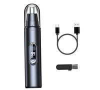 Tagliapeli Elettrico per Naso, Tagliapeli per Naso e Orecchie Ricaricabile con Schermo LED, Rifinitura Sicura e Indolore, Design Impermeabile per una Pulizia Facile, Ricarica Veloce per