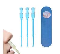 Tagliapeli Nasale Manuale A Doppia Faccia, Tagliapeli Nasali 2 in 1 Strumento Portatile for La Depilazione Del Naso, Rasoio Rotante for Capelli Nasali Con Raccogli Orecchie for Donne E Uomini(Blue)