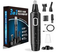 Tagliapeli Naso e Orecchie 3 in 1 Set Ricaricabile via USB, Tagliacapelli